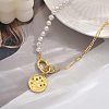 Elegant Brass & Shell Pearl Ocean Pendant Necklaces for Women DM0082-2-1