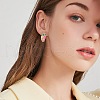 Cubic Zirconia Snake Hoop Earrings with Enamel EJEW-SZ0001-87C-3