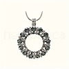Alloy Rhinestone Ring Pendant Necklaces for Women FS-WG70ED3-01-5