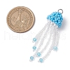 Glass Seed Beaded Jellyfish Pendants PALLOY-MZ00660-04-2