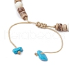 Ocean Theme Starfish Turtle Synthetic Turquoise & Coconut Braided Bead Bracelet Sets BJEW-JB11460-02-4