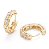 Brass Micro Clear Pave Cubic Zirconia Huggie Hoop Earrings EJEW-F264-24-4