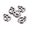 Gunmetal Plated Alloy Letter Pendants PALLOY-P097-03-B-2