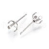 304 Stainless Steel Stud Earring Findings STAS-L219-03B-P-2