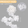 Double Layer Polyester 3D Flower Lace Trim Ribbon with Rhinestone OCOR-WH0097-73A-2