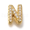 Rack Plating Brass Micro Pave Clear Cubic Zirconia Beads KK-G500-30G-N-1