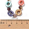 Bohemian Dyed Natural Shell Flat Round & Faceted Rondelle Glass Beaded Necklaces for Women NJEW-S456-01-3