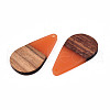 Transparent Resin & Walnut Wood Pendants RESI-N025-030-C07-3