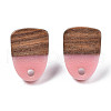 Resin & Walnut Wood Stud Earring Findings MAK-N032-026A-4