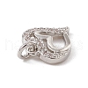 Brass Micro Pave Clear Cubic Zirconia Charms ZIRC-F132-93P-3