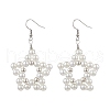 Star ABS Plastic Imitation Pearl Beaded Dangle Earrings EJEW-JE06329-2
