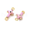 Brass Enamel Connector Charms KK-J302-08G-01-3