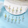 Tibetan Style Alloy & Glass Angel Pendant Decorations HJEW-JM03165-01-1