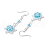 Glass Seed Beaded Dangle Earrings EJEW-MZ00171-01-4