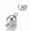 Tarnish Resistant 304 Stainless Steel Magnetic Clasps with Loops X-STAS-K006-5.5mm-04C-1