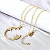 Brass Micro Pave Clear Cubic Zirconia Flower Moon Pendant Necklaces for Women NJEW-D311-02C-G-3
