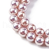 UV Plating Pearlized Glass Pearl Beads Strands GLAA-F128-01B-T11-3