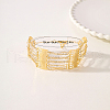 Elegant Brass Rectangle Link Bracelets RU6290-2
