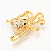 Brass Micro Pave Clear & Black Cubic Zirconia Pendants ZIRC-O036-25G-3