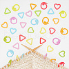 BENECREAT 36Pcs 3 Styles Ring & Heart & Triangle Alloy Locking Stitch Marker TOOL-BC0002-27-4