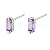 Cubic Zirconia Rectangle Stud Earrings FU7889-7-1