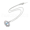 Rack Plating Brass Colorful Cubic Zirconia Eye Pendant Box Chain Necklaces NJEW-P317-02P-2