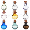 DELORIGIN 9Pcs 9 Colors Round Glass Cork Bottles Ornament AJEW-DR0001-03-1