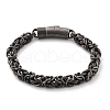 304 Stainless Steel Byzantine Chains Bracelets for Women Men BJEW-A031-04B-AS-3