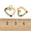 Heart Rack Plating Brass Micro Pave Cubic Zirconia Charms KK-U021-13B-G-3