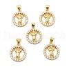 Rack Plating Brass Micro Pave Cubic Zirconia Pendants KK-K270-31G-2