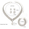 Teardrop Brass Rhinestone Bracelets & Earrings & Necklaces Sets FS-WGC81F5-01-5
