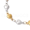 304 Stainless Steel Heart Link Chain Bracelet Makings for Women AJEW-JB01340-03-4