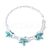 Synthetic Turquoise Beaded Bangles BJEW-JB11588-01-4