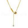Spiral Column Stainless Steel Crystal Rhinestone Pendant Necklaces for Women FS-WG87C11-01-5