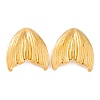Ion Plating(IP) Mermaid Tail 304 Stainless Steel Stud Earrings for Women EJEW-L272-004G-1