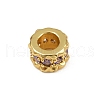 Column Rack Plating Brass Cubic Zirconia European Beads KK-L236-08G-2
