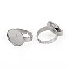 Non-Tarnish Adjustable 201 Stainless Steel Finger Rings Components STAS-I149-12P-2