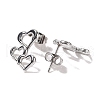 Non-Tarnish 3 Pairs 304 Stainless Steel Triple Heart Stud Earrings for Women EJEW-K279-04P-4