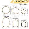 CHGCRAFT 48Pcs 6 Styles Alloy Open Back Bezel Pendants FIND-CA0008-85-2