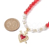 Heart Brass Cubic Zirconia Pendant Necklace NJEW-JN04599-02-3