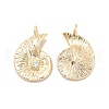 Brass Micro Pave Clear Cubic Zirconia Pendants KK-G447-09G-1