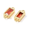 Brass Pave Glass Rectangle Connector Charms KK-H002-06G-02-2