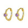 Vintage Elegant 925 Silver Cubic Zirconia Hoop Earrings AU2910-7-1