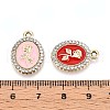 Alloy Enamel Pendants ENAM-T020-112KCG-3