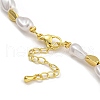 Rack Plating Brass & ABS Plastic Pearl Beads Beaded Necklaces for Women NJEW-C059-15G-3