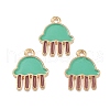Rack Plating Alloy Enamel Pendants PALLOY-S190-04KCG-1