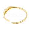 Brass Pave Colorful Cubic Zirconia Leopard Hinged Bangles for Women BJEW-S147-25G-3