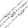 304 Stainless Steel Rectangle Link Chains STAS-B041-10P-1