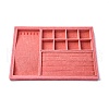 Removable Velvet Jewelry Organizer Display Trays for Earrings Necklaces Rings CON-R030-04B-1
