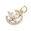 Brass Micro Pave Cubic Zirconia Charms KK-Q096-15C-G-2